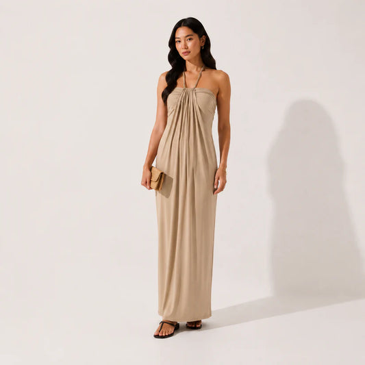 TRUEMADE™ Halter Tie Back Maxi Dress with Pockets [Private Listing for U3659841]