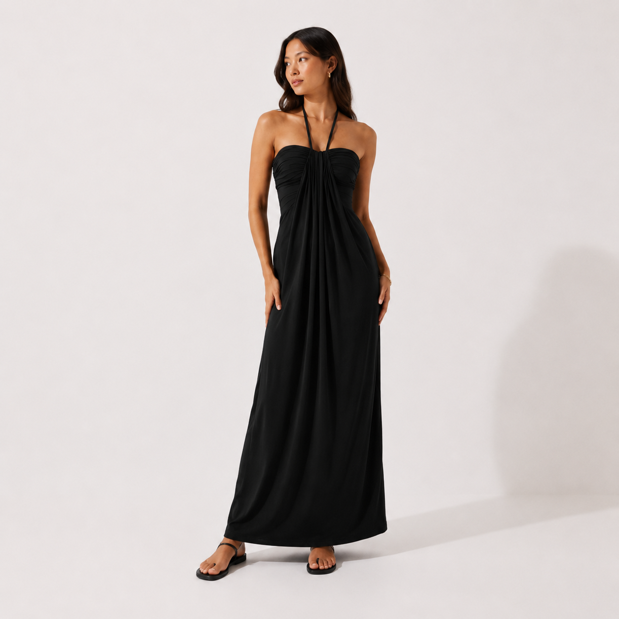 TRUEMADE™ Halter Tie Back Maxi Dress with Pockets