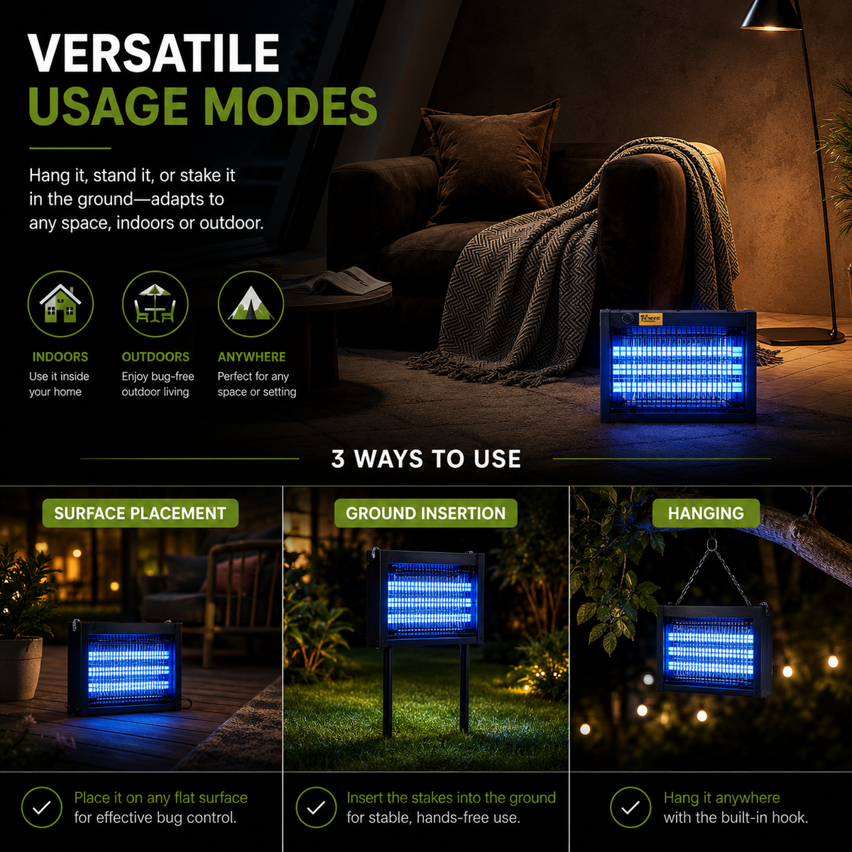 TRUEMADE™ Outdoor Solar Bug Zapper
