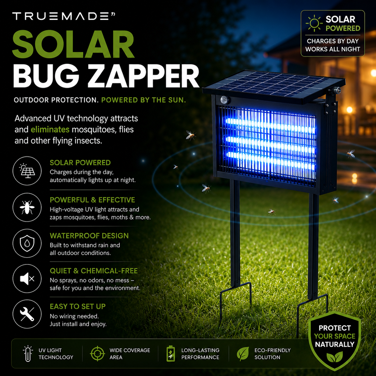 TRUEMADE™ Outdoor Solar Bug Zapper
