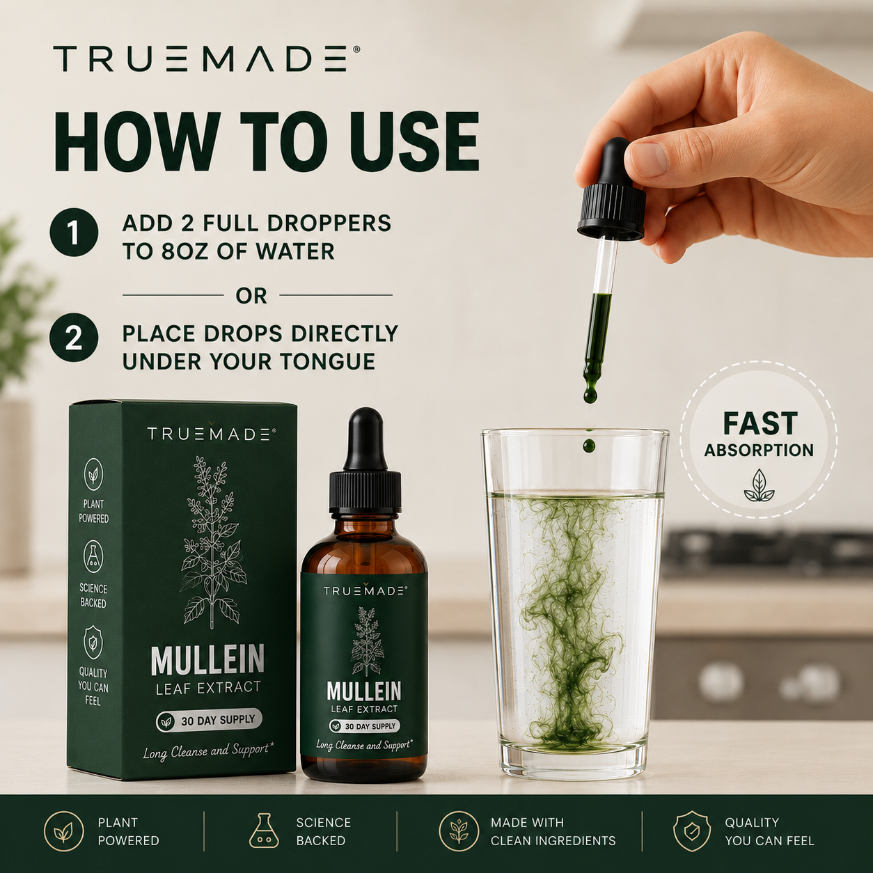 TRUEMADE™ Mullein + Chlorophyll Lung Drops