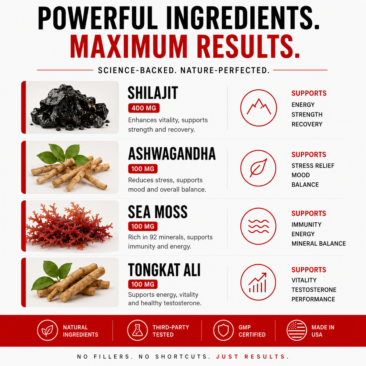 TrueMade® Shilajit Complex — Energy, Focus, Stress Balance & Mental Clarity Formula