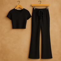 SNWY Women’s Two Piece Lounge Set – Soft Short Sleeve Top & Pants | Casual Loungewear Outfit