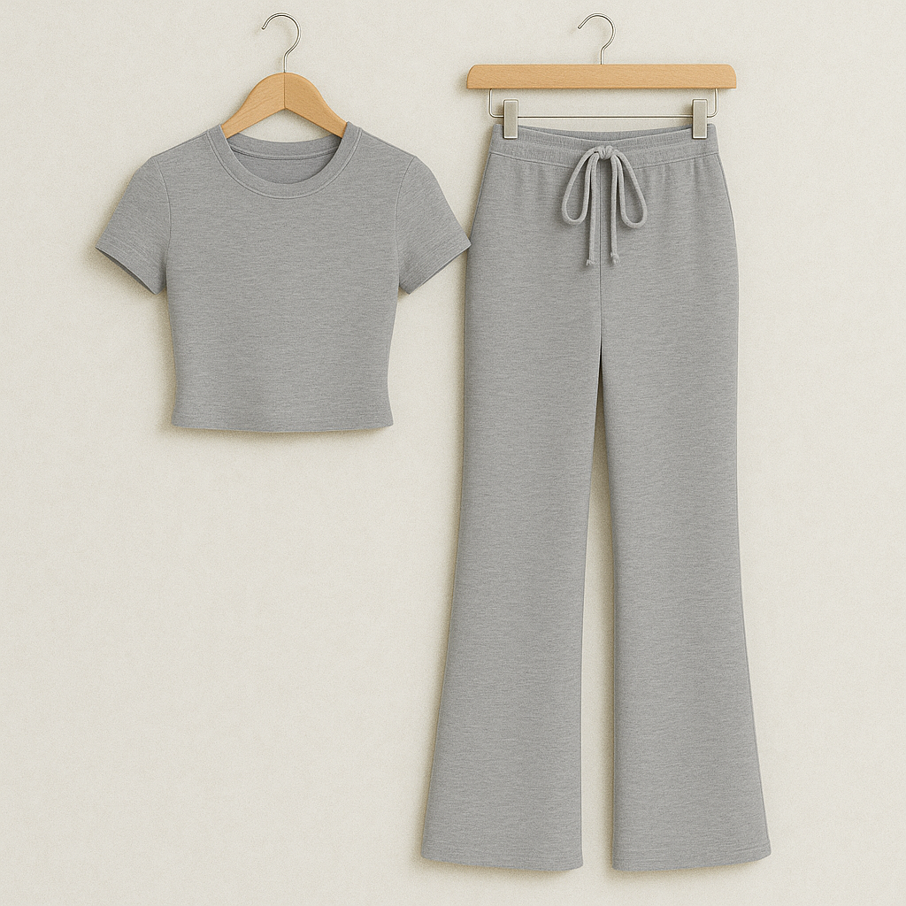 SNWY Women’s Two Piece Lounge Set – Soft Short Sleeve Top & Pants | Casual Loungewear Outfit