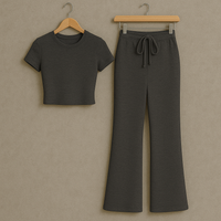 SNWY Women’s Two Piece Lounge Set – Soft Short Sleeve Top & Pants | Casual Loungewear Outfit