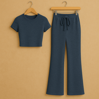 SNWY Women’s Two Piece Lounge Set – Soft Short Sleeve Top & Pants | Casual Loungewear Outfit