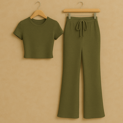 SNWY Women’s Two Piece Lounge Set – Soft Short Sleeve Top & Pants | Casual Loungewear Outfit