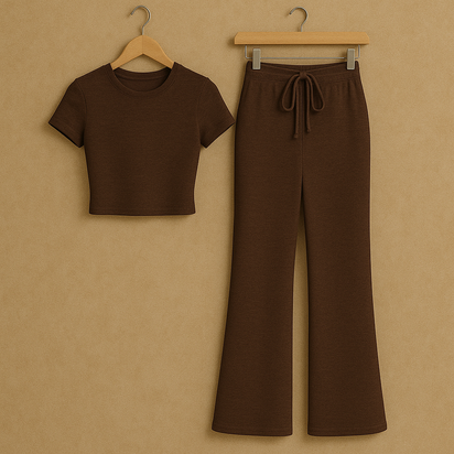 SNWY Women’s Two Piece Lounge Set – Soft Short Sleeve Top & Pants | Casual Loungewear Outfit