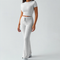 SNWY Women’s Two Piece Lounge Set – Soft Short Sleeve Top & Pants | Casual Loungewear Outfit